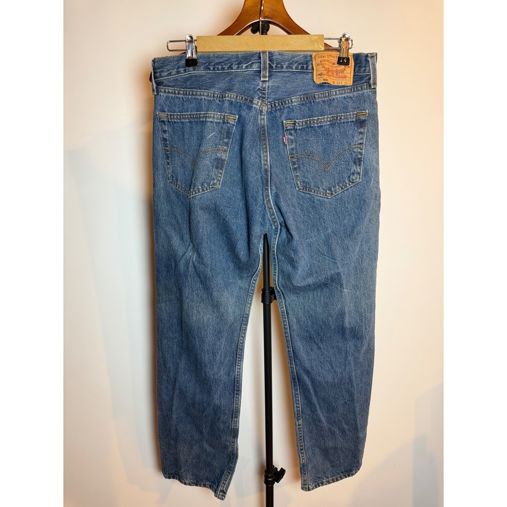 Vintage Levis 501 Mens 34x30 Blue Denim Jeans Straight Leg Made in USA 1997
